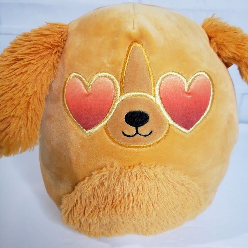 Squishmallow 7" Finley the Golden Retriever Dog Plush Stuffed Animal Heart Eyes
